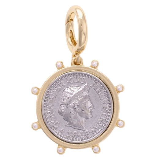 Studded Coin Pendant Charm
