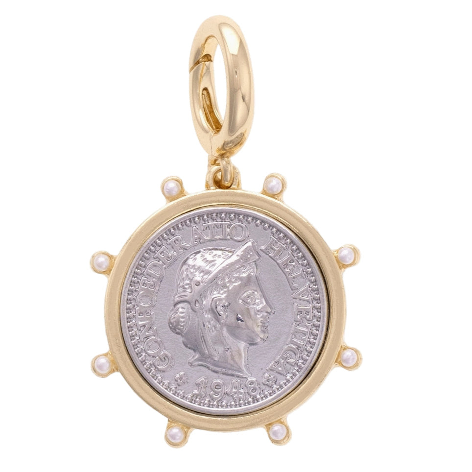 Studded Coin Pendant Charm