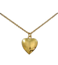 Load image into Gallery viewer, Gold heart-shaped pendant on a chain against a white background
