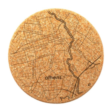 Athens Map Etched Coasters