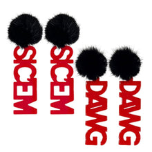 Load image into Gallery viewer, Game Day PomPom Earrings
