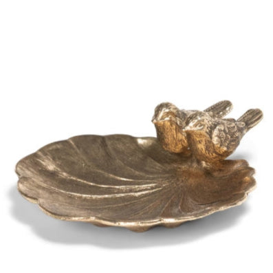 Gilded Perch Pewter Jewelry Dish