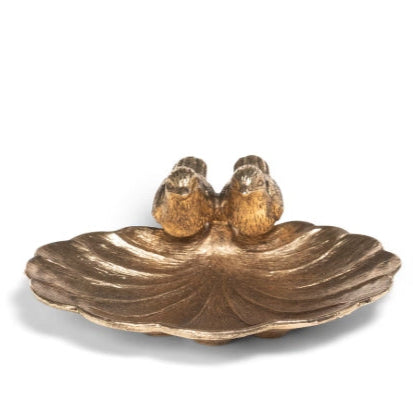 Gilded Perch Pewter Jewelry Dish