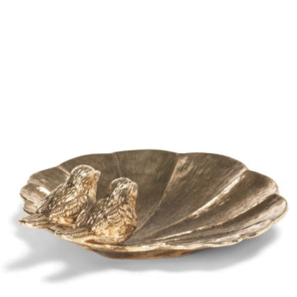 Gilded Perch Pewter Jewelry Dish