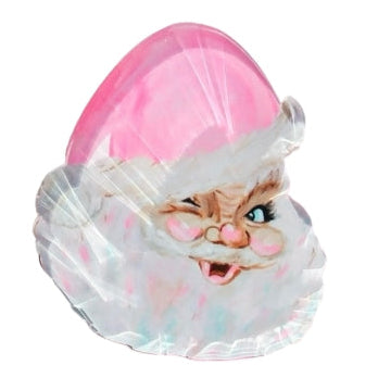 Santa in Pink Acrylic Coaster