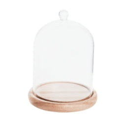 Cloche with Ball Handle and Wooden Base