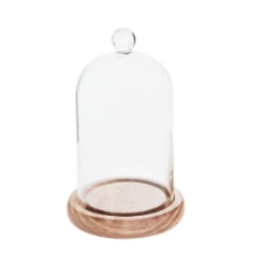 Cloche with Ball Handle and Wooden Base