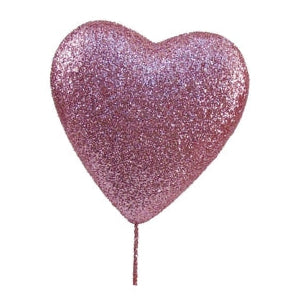 Pink Glitter Heart Pick