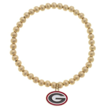Georgia Bulldogs Ball Bead Stretch Bracelet