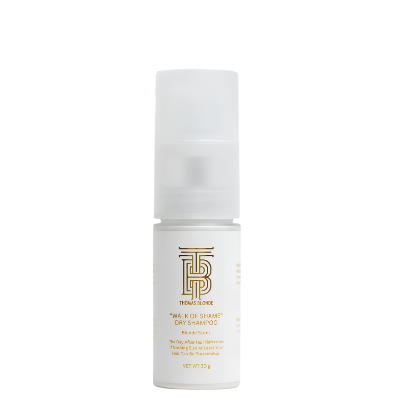 A white bottle of TP Breeze 'Mist of Guacamole' Dry Shampoo with a frosted cap, centered on a plain white background.