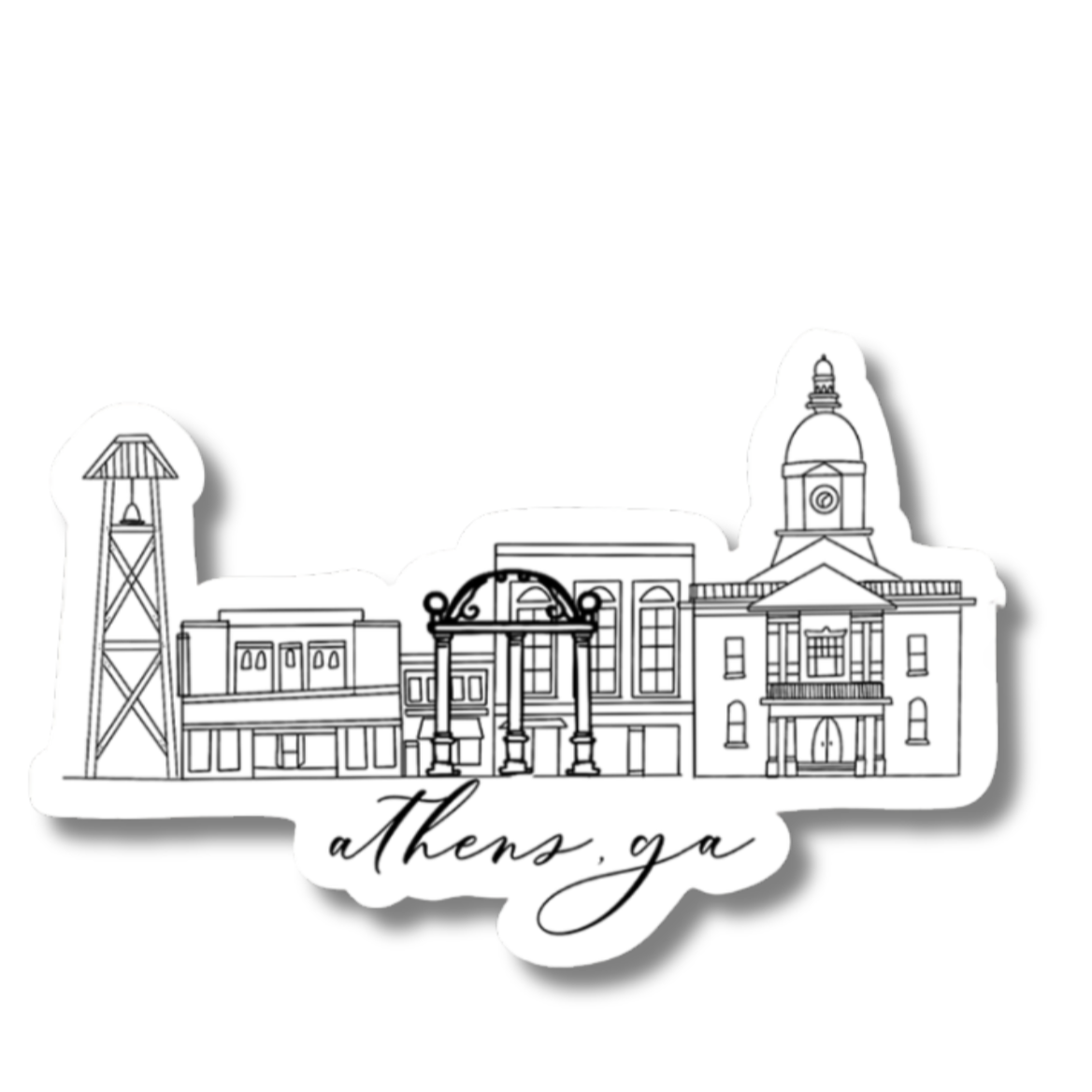 Athens Skyline Matte Vinyl Sticker