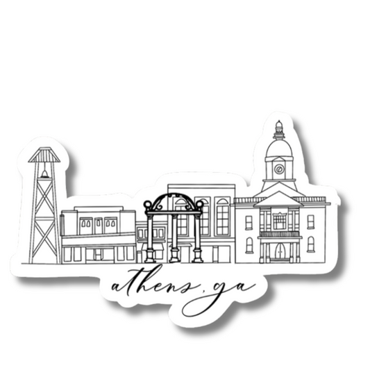 Athens Skyline Matte Vinyl Sticker