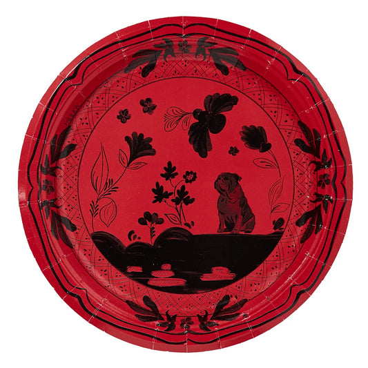 Bulldog Red and Black Paper Plates