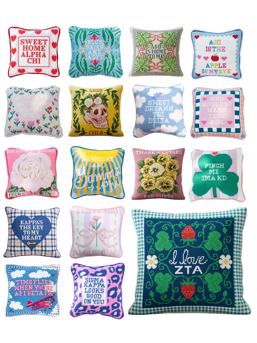 Sorority Needlepoint Pillow