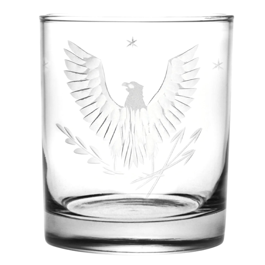 Hand Carved Eagle Rocks Glass