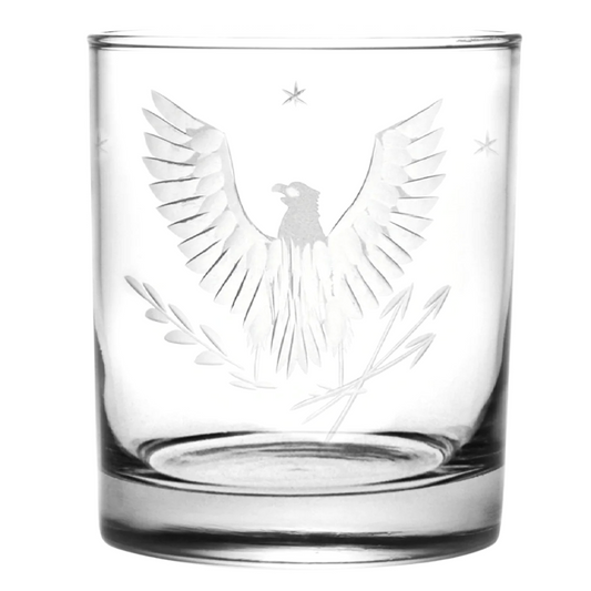 Hand Carved Eagle Rocks Glass