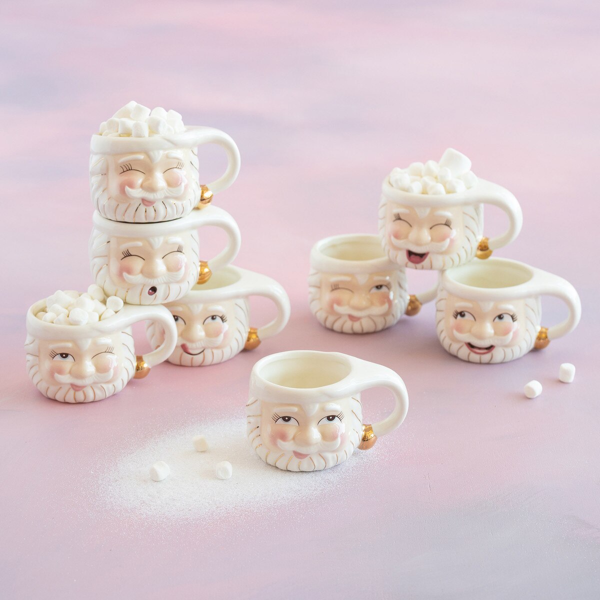 Glitterville Papa Noel Mugs