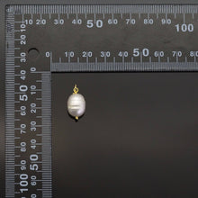 Load image into Gallery viewer, Gold White Oval Pearl Pendant Charm, Sku#EF341
