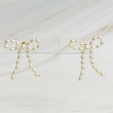 Load image into Gallery viewer, Pearl Bow Ballerina Earrings
