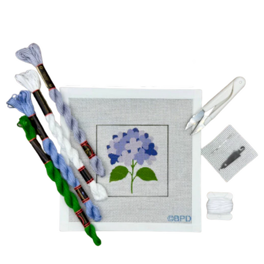 Blue Hydrangea Needlepoint Kit