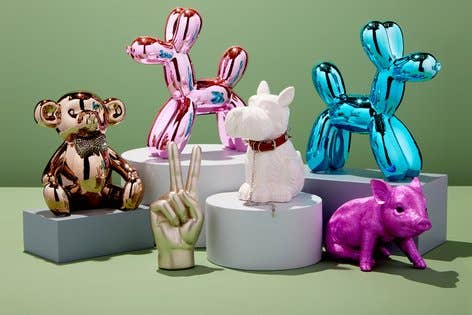 Pink Ceramic Dog Bank
