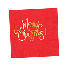 Load image into Gallery viewer, Napkins - Merry Christmas (4 colors): Festive Green
