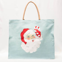 Load image into Gallery viewer, Candy Cane Santa Carryall Tote
