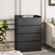 Load image into Gallery viewer, 4-Drawer Dresser, Waterproof, Black/White, Modern Design
