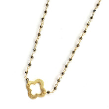 Load image into Gallery viewer, Pyrite + Clover Short Necklace
