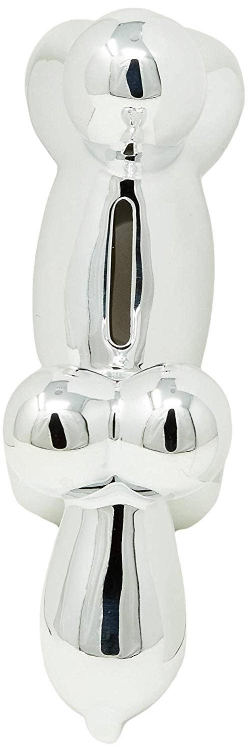 Silver Ceramic Dog Bank