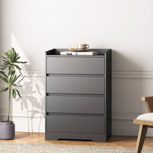 Load image into Gallery viewer, 4-Drawer Dresser, Waterproof, Black/White, Modern Design
