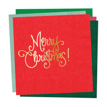 Load image into Gallery viewer, Napkins - Merry Christmas (4 colors): Festive Green
