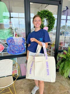 Sorority Strap Canvas Tote Bag