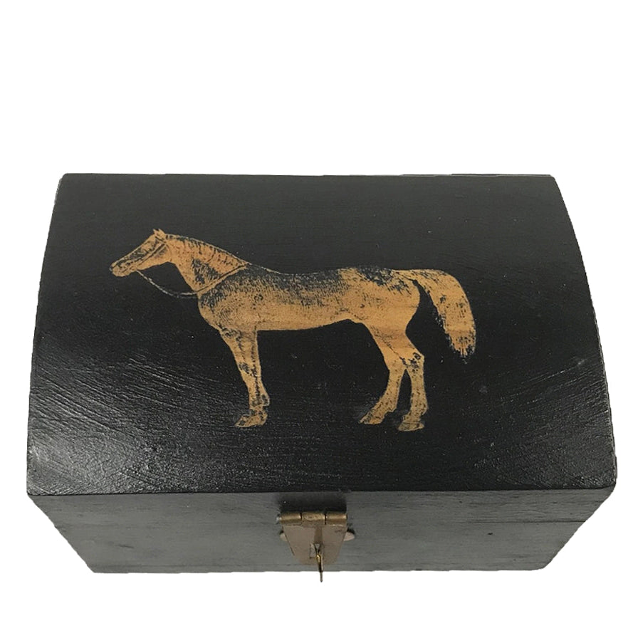 Standing Horse Antiqued Wood Box