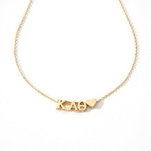 Load image into Gallery viewer, I Love My Sorority: Greek Letters Heart Necklace
