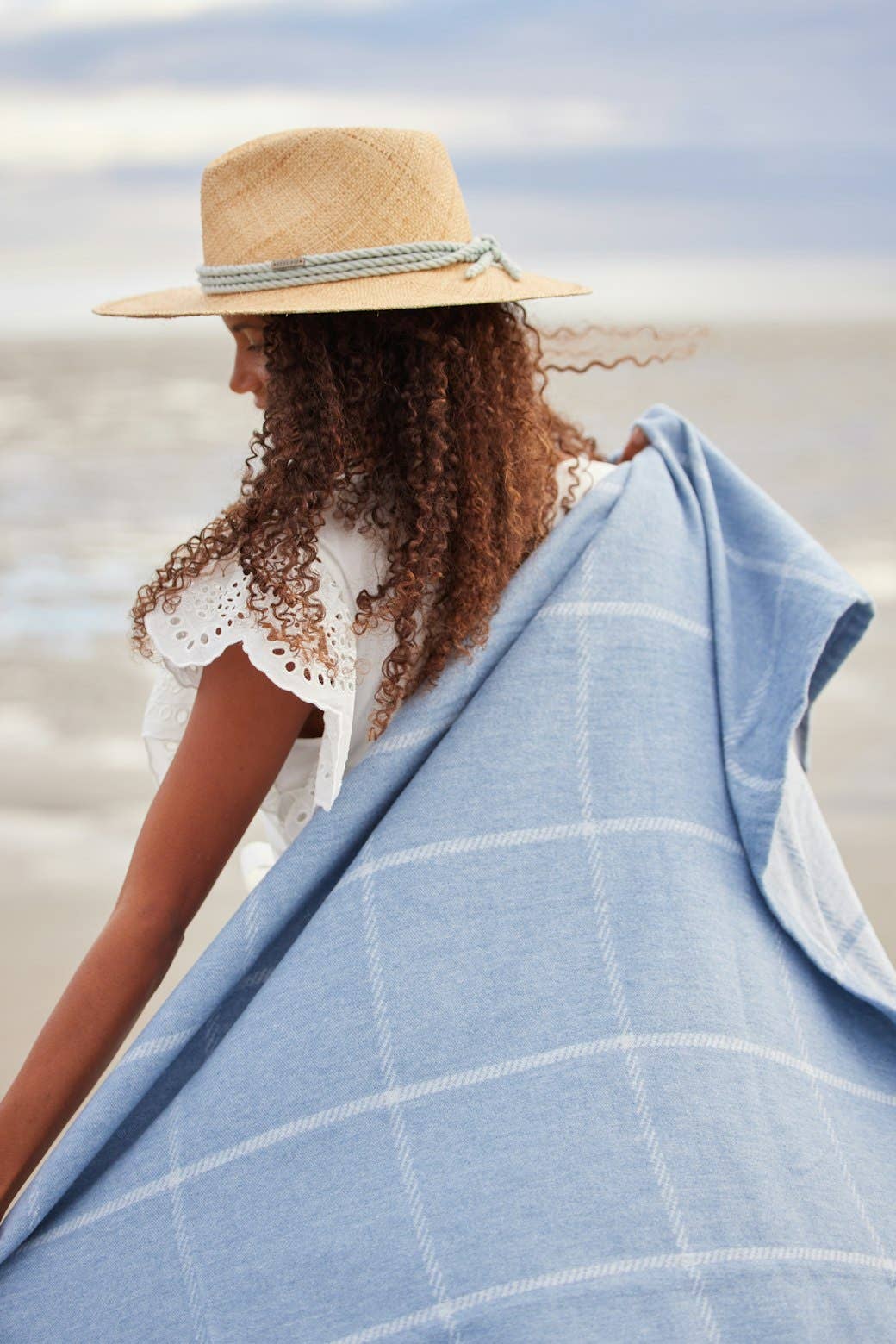 Windowpane Cornflower Blanket