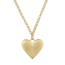 Load image into Gallery viewer, HART Ribbed Heart of Gold Necklace
