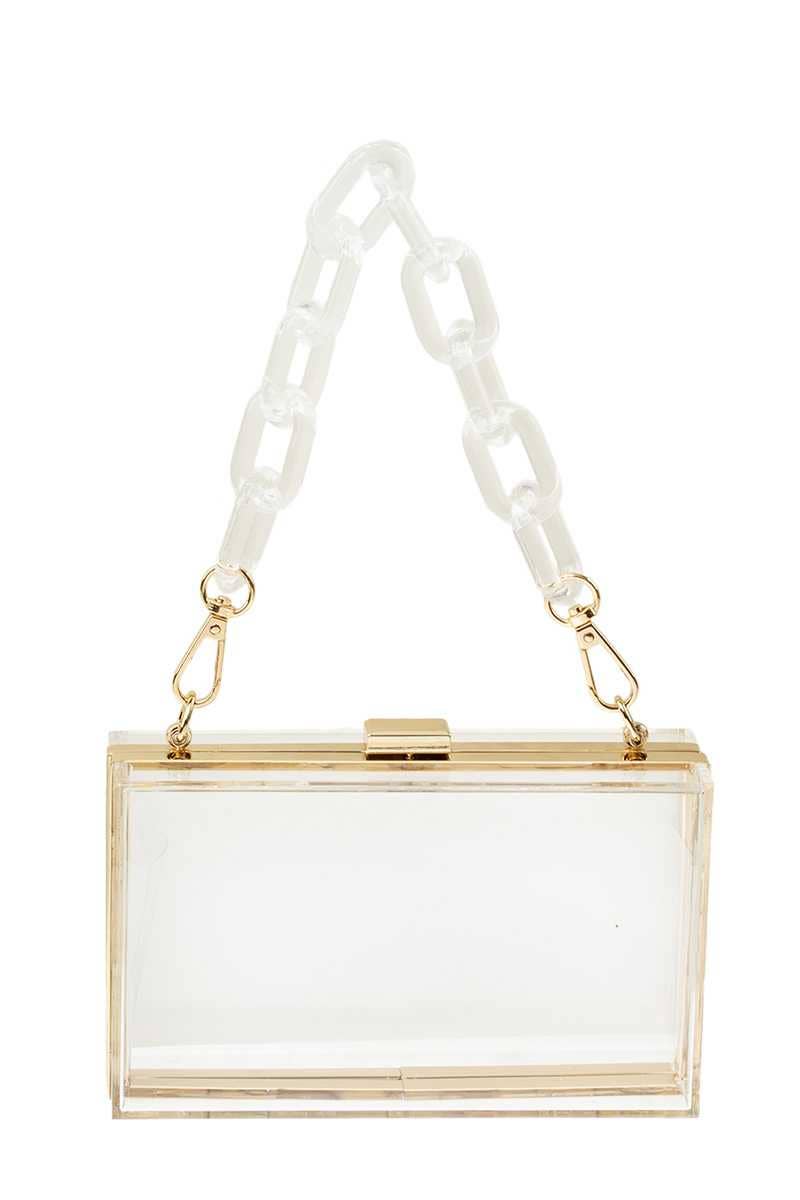 Rectangle Transparent Plastic Clutch