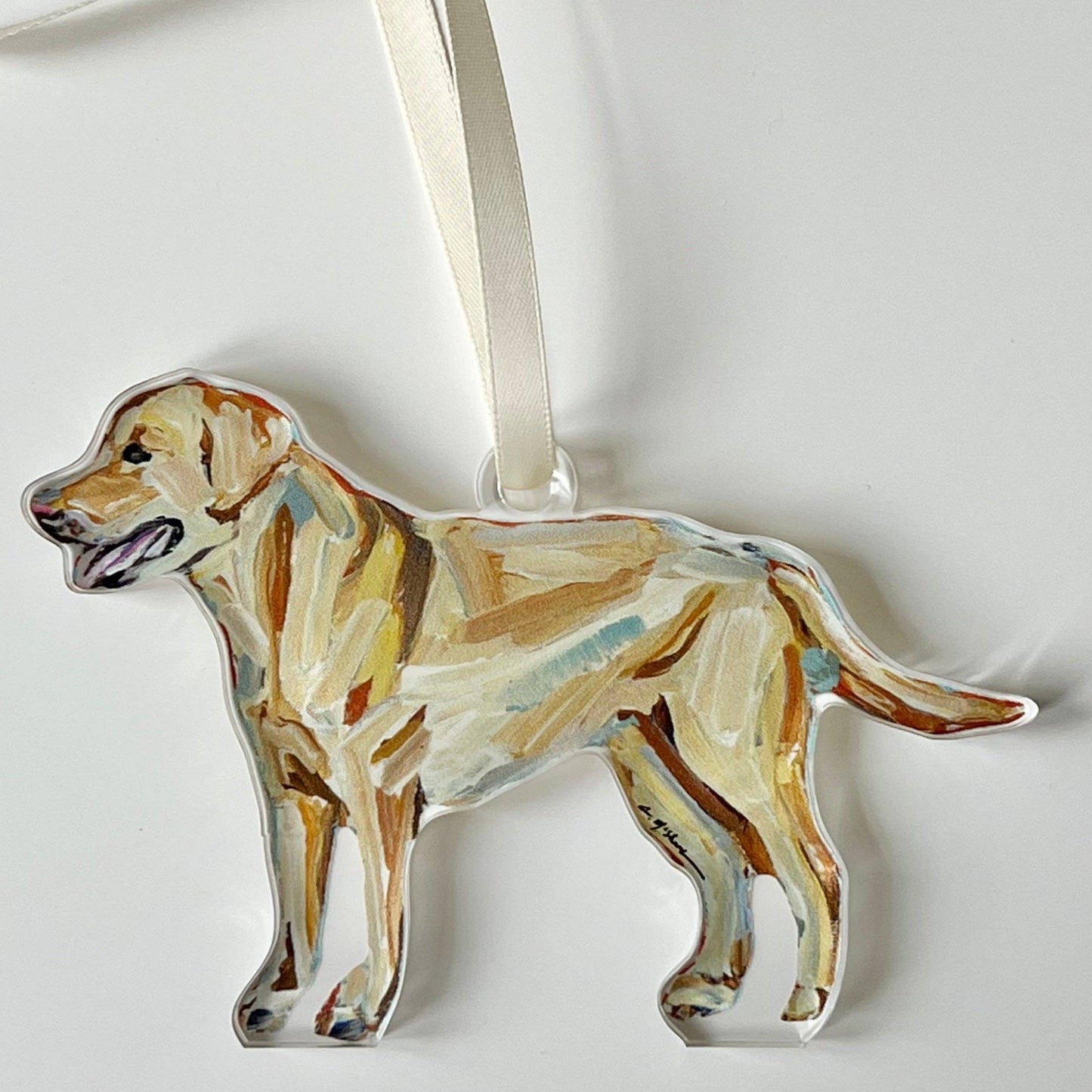 Acrylic Ornament: Labrador Yellow