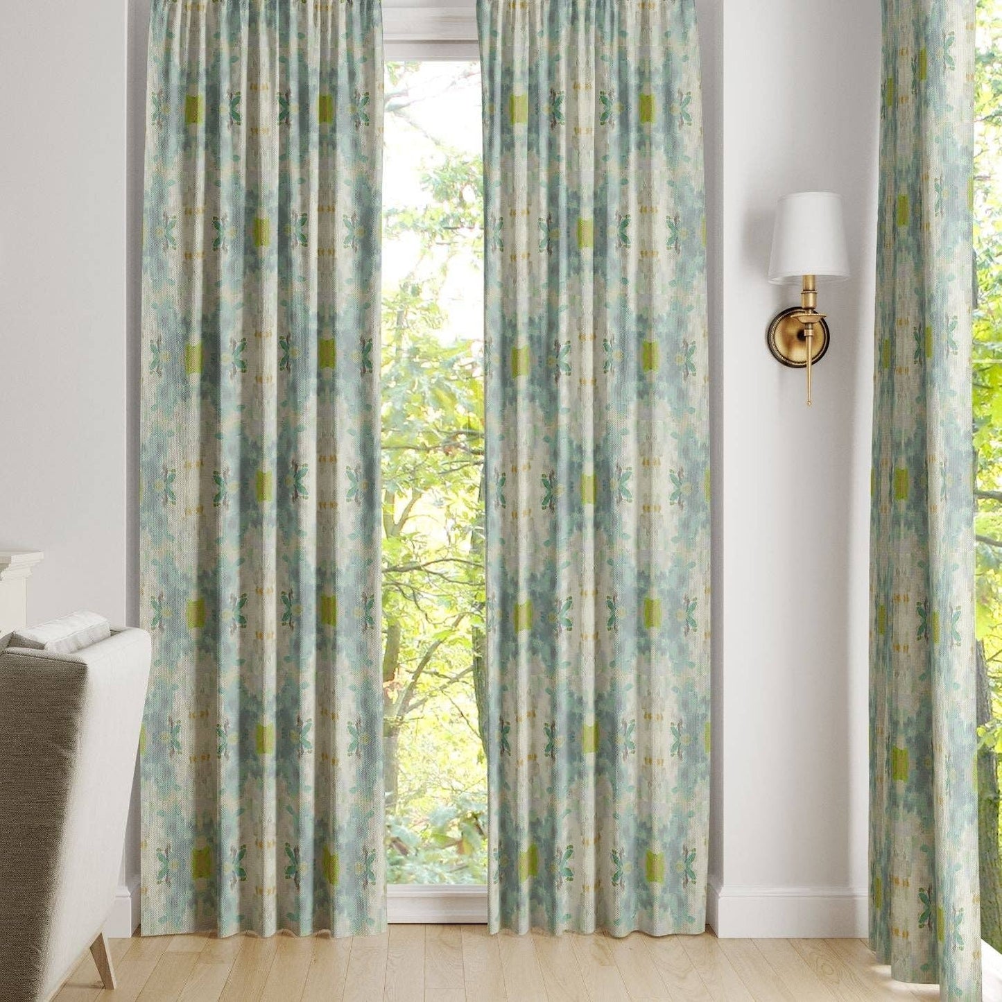 Coral Bay Green Curtain Panels, Set of 2
