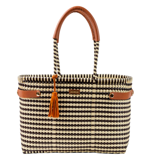OPEN BASKET MEDIUM LINES BROWN BEIGE