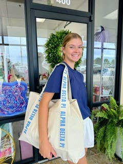 Sorority Strap Canvas Tote Bag