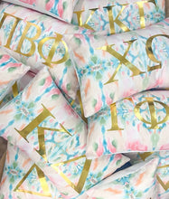 Load image into Gallery viewer, Kappa Kappa Gamma  KKG Gold Foil Kaleidoscope Greek Pillow
