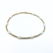 Load image into Gallery viewer, Petite Patterned Rice Pearl Bracelet with 14k Gold-Filled Beads
