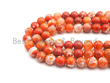 Load image into Gallery viewer, Natural Orange Fire Agate Beads, 6mm/8mm/10mm Round Faceted Fire Agate Beads, 15.5&quot; Full Strand, Sku#UA68
