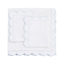 Load image into Gallery viewer, Scallop Frame Embroidered Cotton Percale Duvet Set
