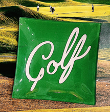 Load image into Gallery viewer, Golf Script Decoupage Glass Tray
