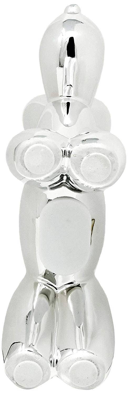 Silver Ceramic Dog Bank