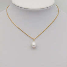 Load image into Gallery viewer, Gold White Oval Pearl Pendant Charm, Sku#EF341
