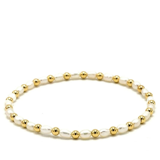 Erin Gray 3mm Montauk 14k Gold and Pearl Waterproof Bracelet